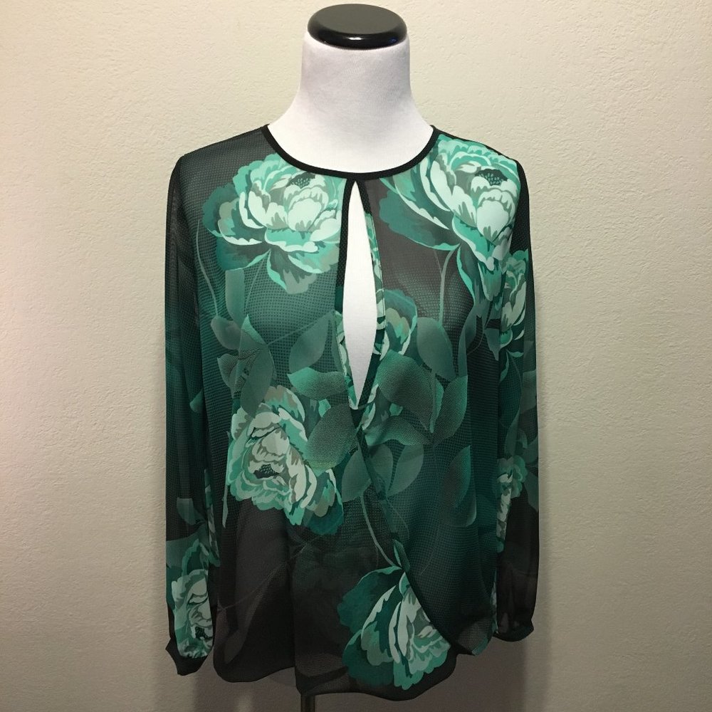 Sheer Green Floral Top